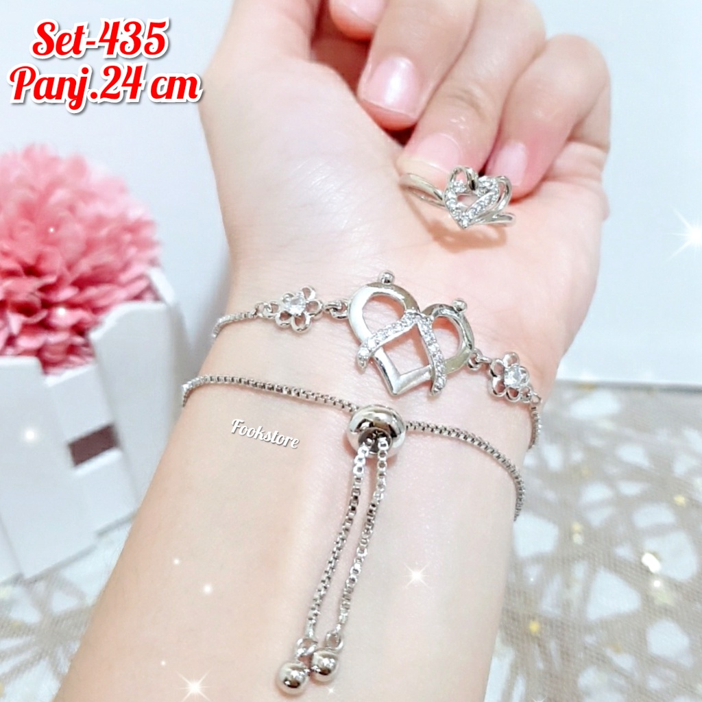 SET GELANG CINCIN WANITA FASHION KOREA TERLARIS/ANTI ALERGI