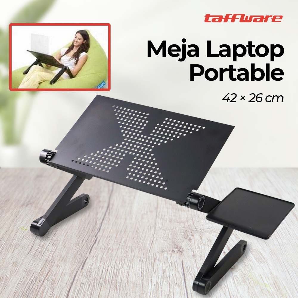 Meja Laptop Portable Table with Mouse Length 42 x 26 cm - Z19 - OMTB0EBK Black