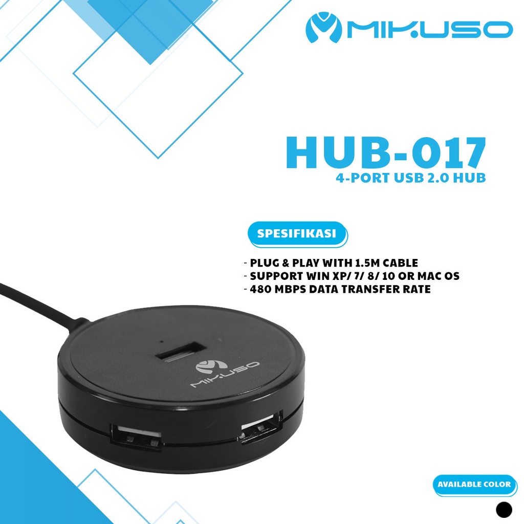 MIKUSO HUB-017 USB HUB  4 Port USB HUB 2.0 ORIGINAL