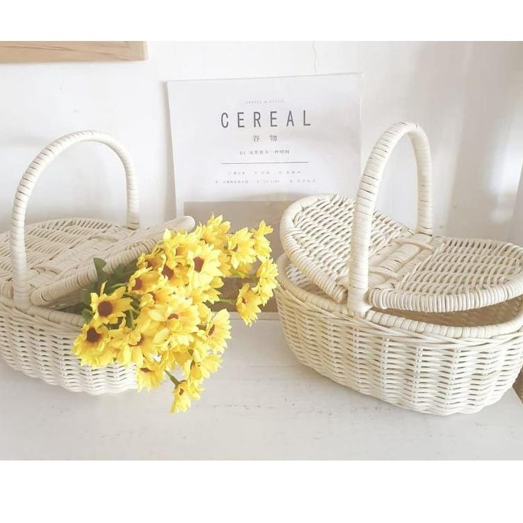MENARIK Keranjang rotan piknik / keranjang piknik
