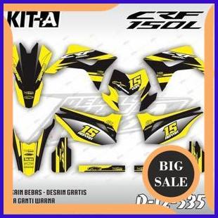 Decal CRF 150 L WARNA KUNING HITAM LIS ABU D-I2-535 1M4R23 last stok
