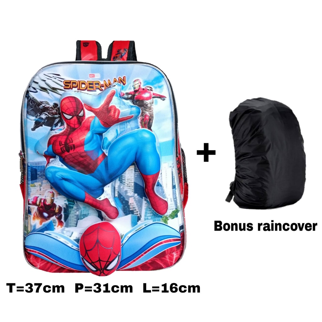 TAS ANAK LAKI LAKI EMBOS TIMBUL KARAKTER SPIDERMAN TAS RANSEL SEKOLAH ANAK LAKI TK-SD