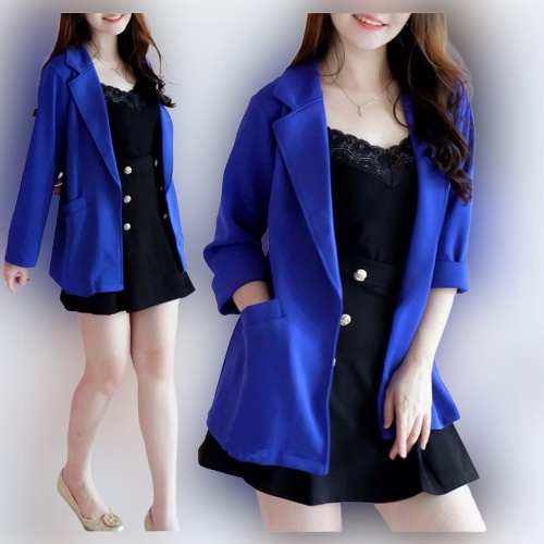 Blazer Scuba - Baju Atasan Blazer Wanita Korean Style - Blazer Wanita