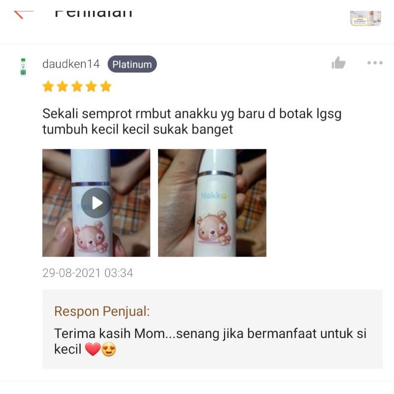 NAKKU Hair Serum Penyubur Rambut Bayi Anak - Paket Bundling 2 Botol