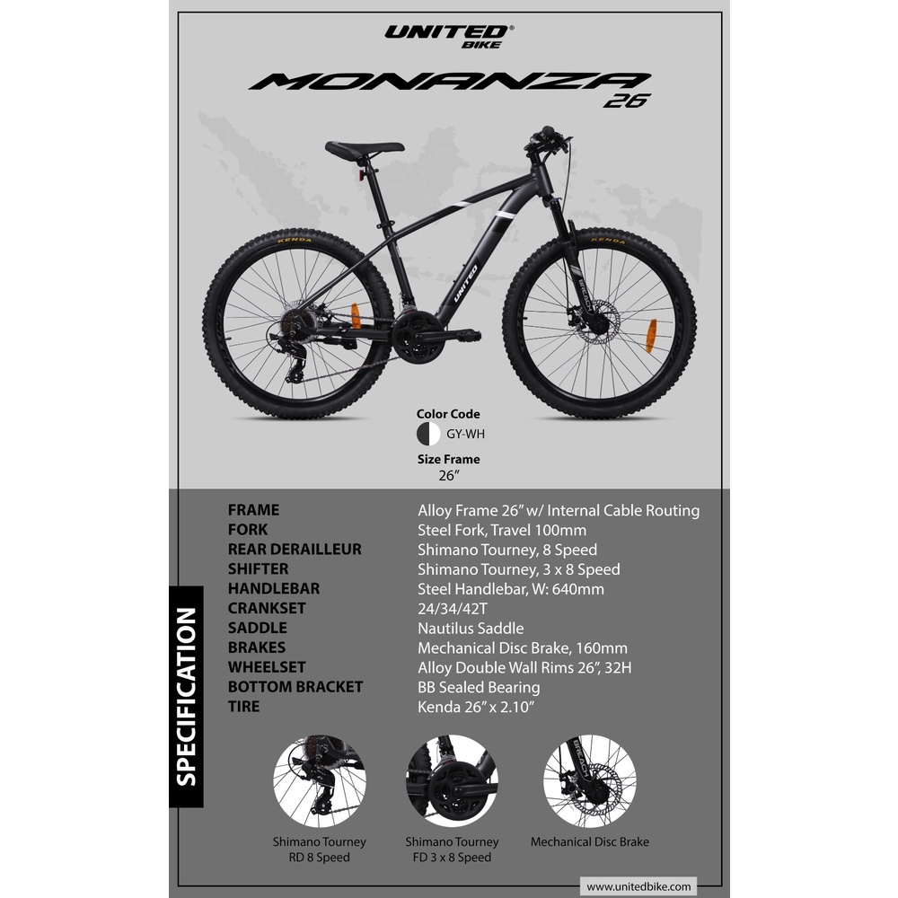 SEPEDA GUNUNG MTB UNITED MONANZA 26INCH