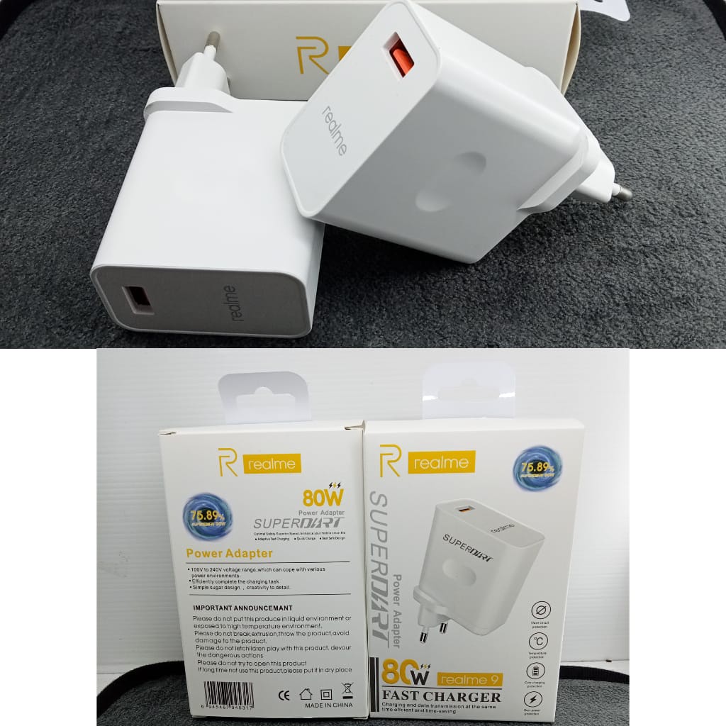 KEPALA CHARGER REALME 80W SUPER VOOC FAST CHARGING