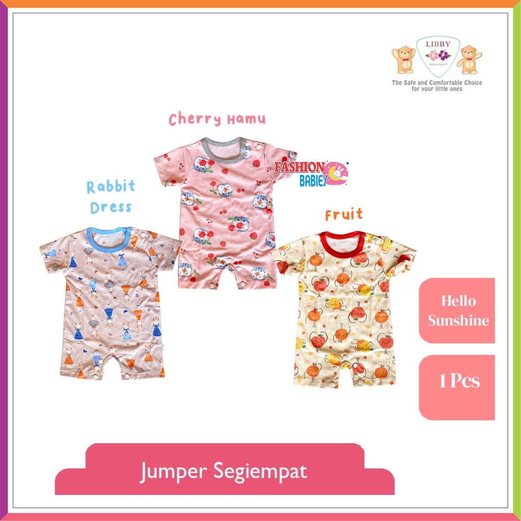 LIBBY ROMPER MOTIF TERBARU | JUMPER PENDEK SEGIEMPAT` | BAJU KODOK LIBBY BABY NEWBORN ❤ FASHIONBABIES ❤