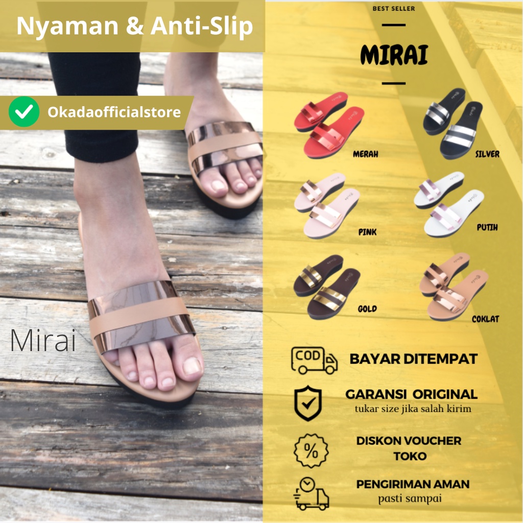 MIRAI OKADA ORIGINAL OKADA OFFICIAL STORE SENDAL SLIP-ON WANITA/CEWEK/PEREMPUAN ORIGINAL BY OKADA 20