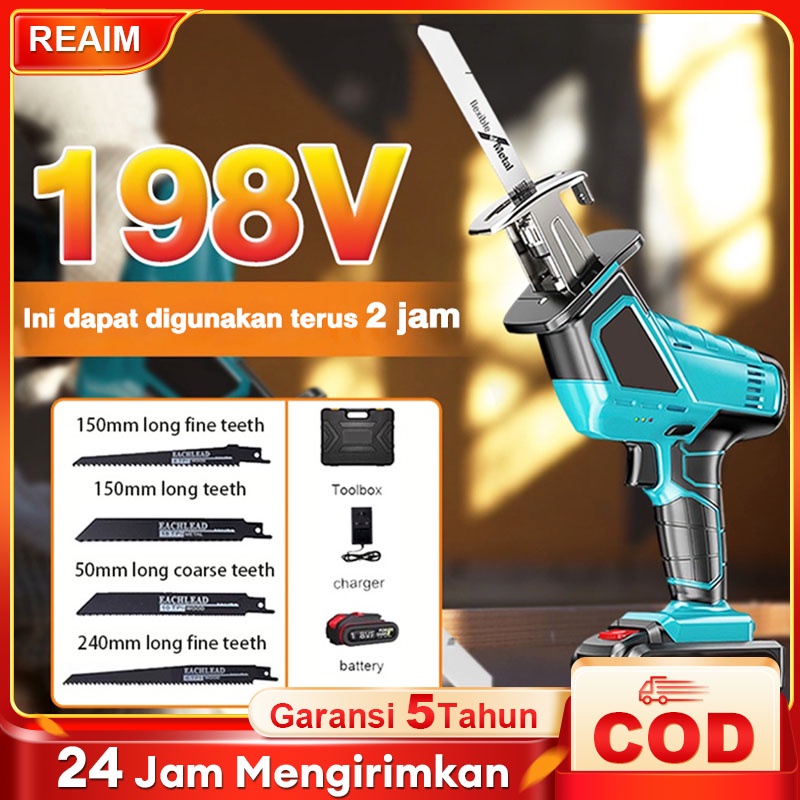 Tengoo Mesin Reciprocating Gergaji Elektrik Portable Genggam Lithium Charger gergaji Koper Alat Pemo