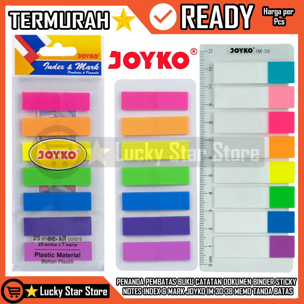 PENANDA PEMBATAS JOYKO IM 30 38 PLASTIK INDEX & MARK INDEK INDEKS TANDA KOTAK BUKU TULIS CATATAN KER