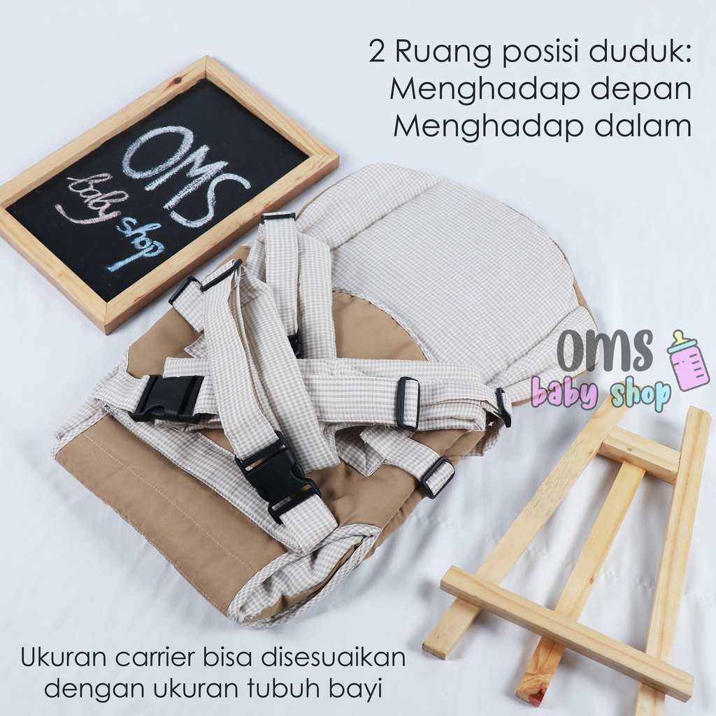 [ FREE TAS MIKA ] Gendongan Bayi Hipseat / Gendongan Bayi Model Depan / Baby Carrier Premium Quality by OMS Babyshop