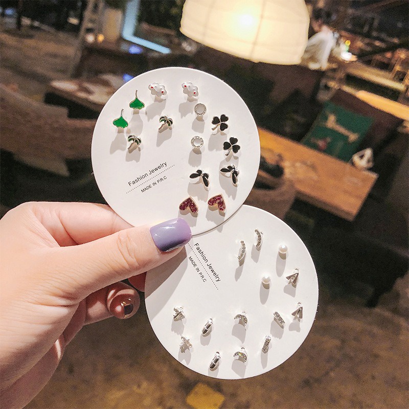 3SP | JWR02 Anting Tusuk Wanita Isi 7 Pasang Aksesoris Murah Fashion Wanita Gaya Korea
