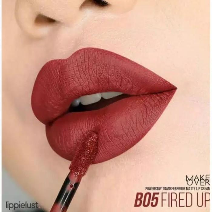 Lipstik Make Over Powerstay Transferproof Lip Cream B05 Fired Up ori