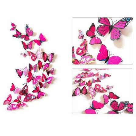 MMM Stiker Dinding 3D Motif Kupu - Kupu / Wall Sticker 12pcs Butterfly PVC / Dekorasi 12 in 1