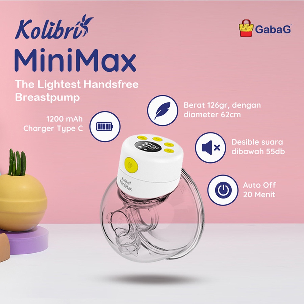 gabag kolibri breastpump minimax pompa asi handsfree