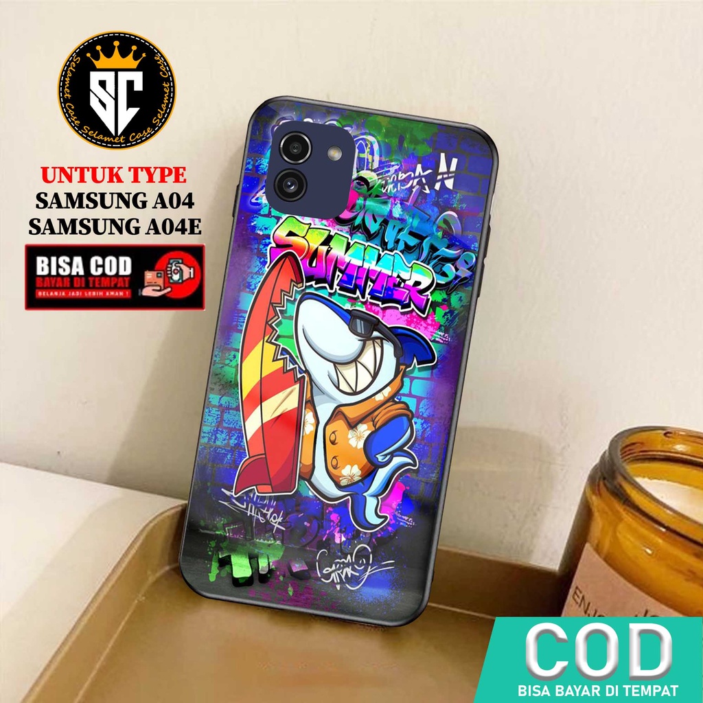 Case Samsung A04 A04E Casing Samsung A04 A04E Selamet Case [Grafity] Softcase Glass - Hardcase Gloss