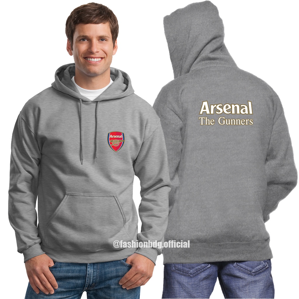 jaket arsenal hoodie sweater bahan fleece tebal size m l xl xxl