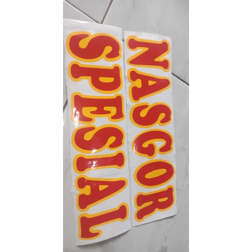 

Stiker cuting per huruf ukuran 9 cm 2 warna paling murah untuk grobak entalase kaca