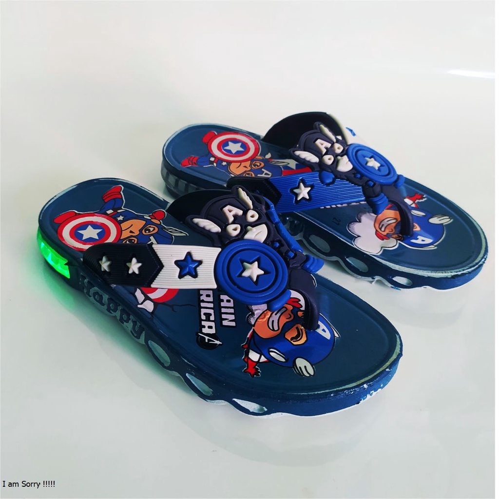 Sendal anak LED motif Avenger - bisa nyala terkeren dan terlaris