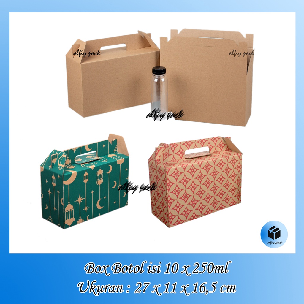 

1pack isi 10pcs KARDUS JINJING BOTOL ISI 10 x 250ml KEMASAN PARCEL MINUMAN BOTTLE BOX SOFT DRINK DUS PARCEL LEBARAN / NATAL / IMLEK / IDUL FITRI DUS PACKAGING 3 TOPLES TABUNG 800ML