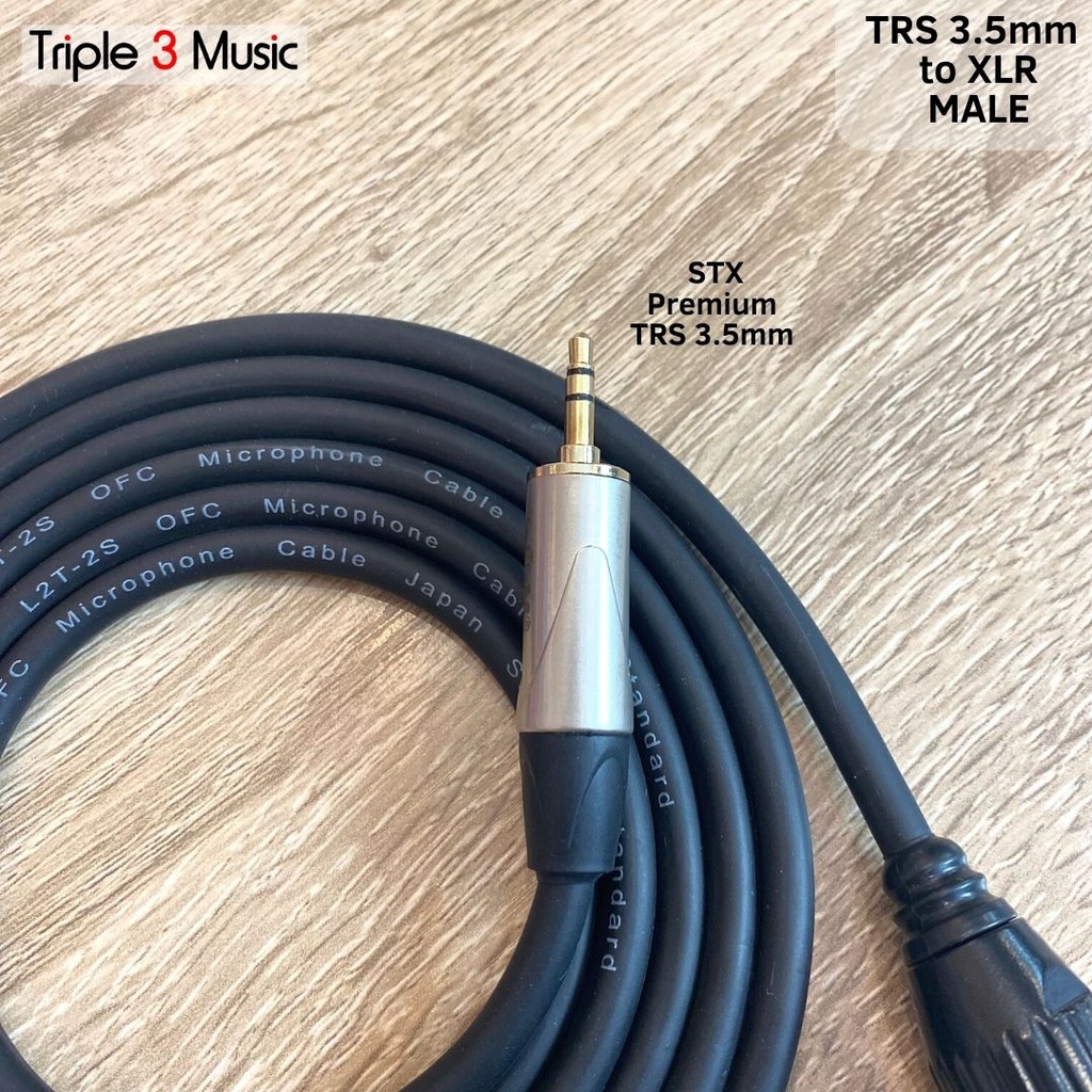 Kabel canare XLR Male to 3.5mm TRS male 2m aux XLR MIXER SOUNDCARD