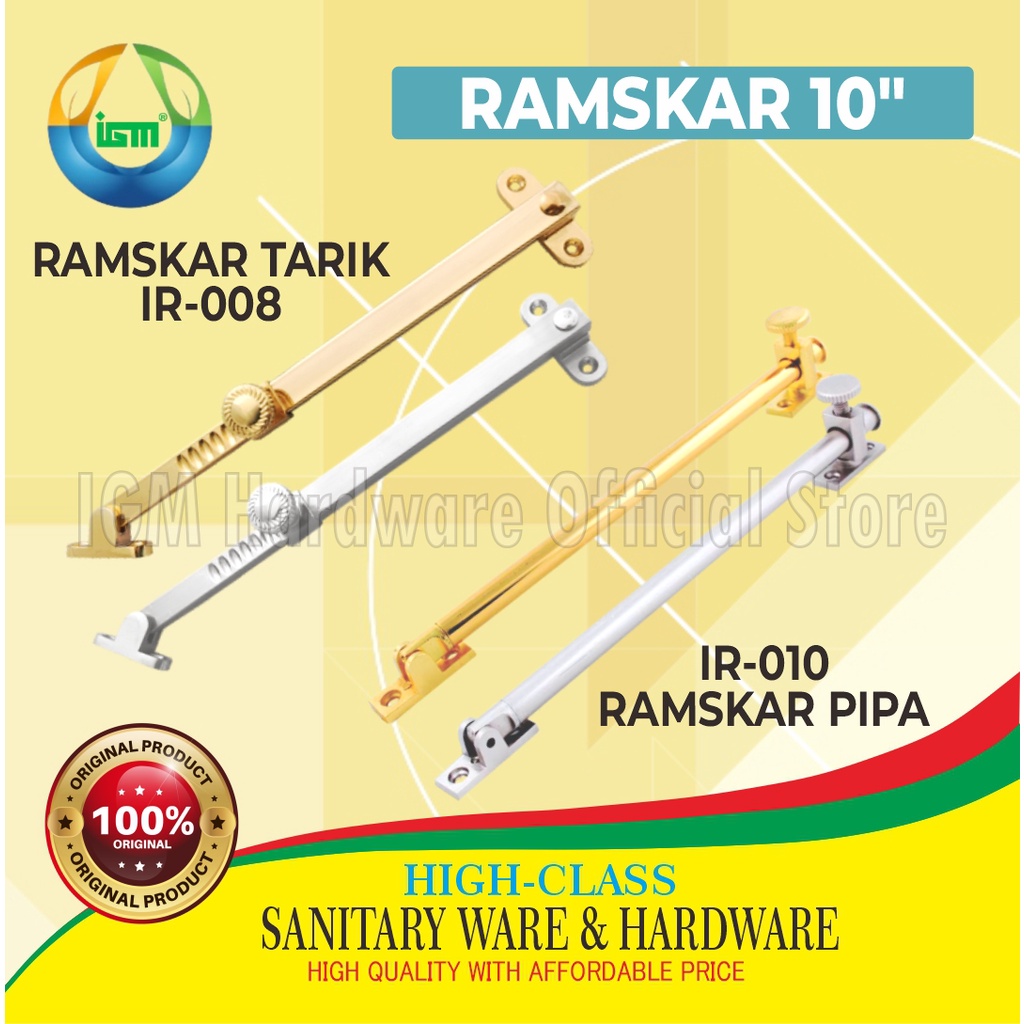 RAMSKAR PENAHAN JENDELA TARIK & PIPA IGM IR-008, IR-010