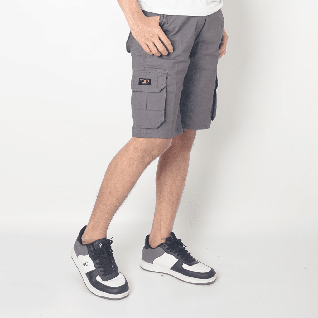 CLOVERFIELD - Short Cargo Pants / Celana Cargo Pendek Pria Kargo Jumbo Slimfit Grey