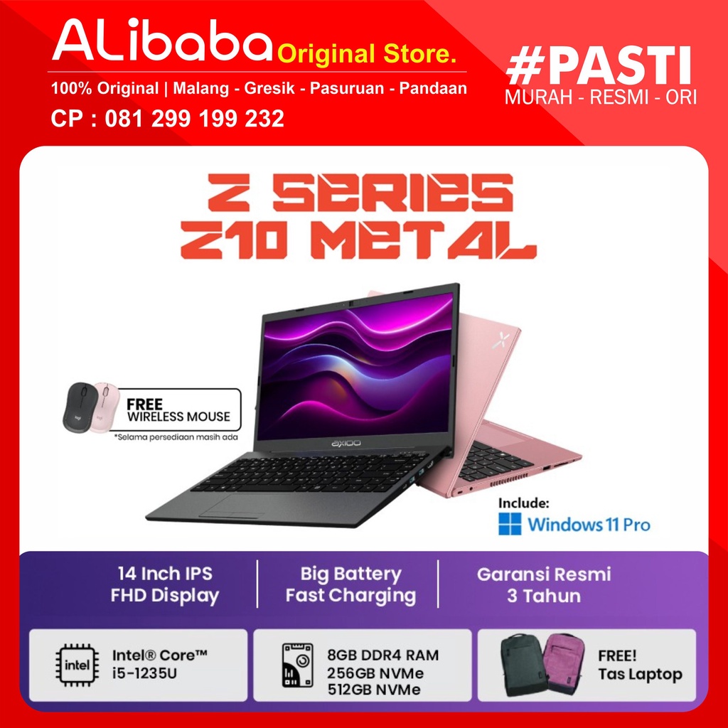 Laptop Axioo Mybook Z10 Metal (RAM 8GB/256GB/512 NVMe) 14” - W11