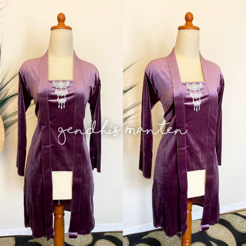 Kebaya Kutubaru, Body Panjang - Nuansa Ungu Taro