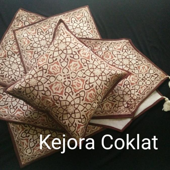 Sarung Bantal Kursi Sofa Set Batik Risang Coklat