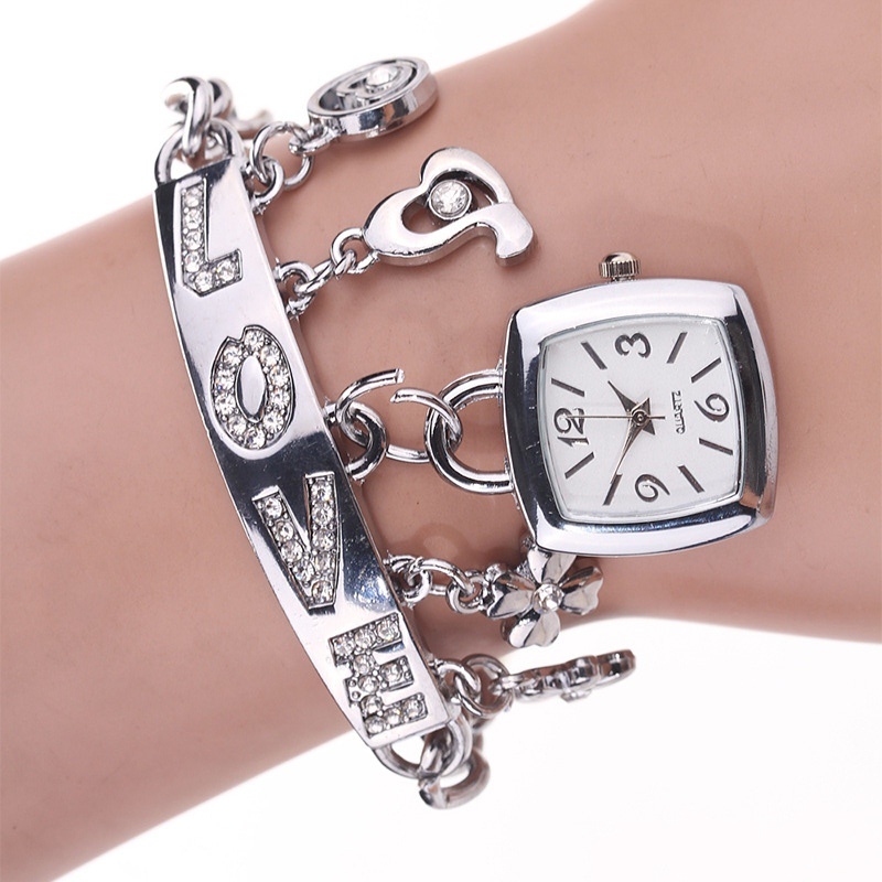 JAM TANGAN WANITA PESTA ELEGANT MODEL GELANG RANTAI STAINLESS SILVER IMPORT MOJICA JAM122S3 MEWAH CEWEK REMAJA KEKINIAN KOREA BRANDED MURAH PREMIUM ORIGINAL