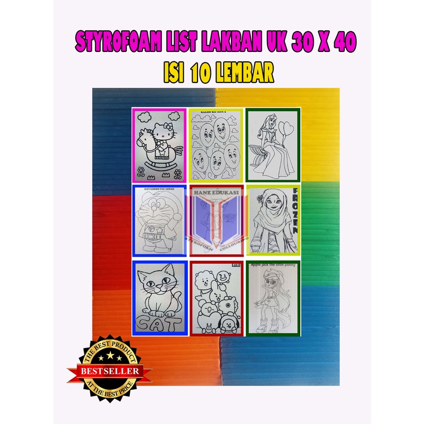 

Mainan edukasi Sterofoam/styrofoam/gabus lukis uk 30 x 40 isi 10 pcs