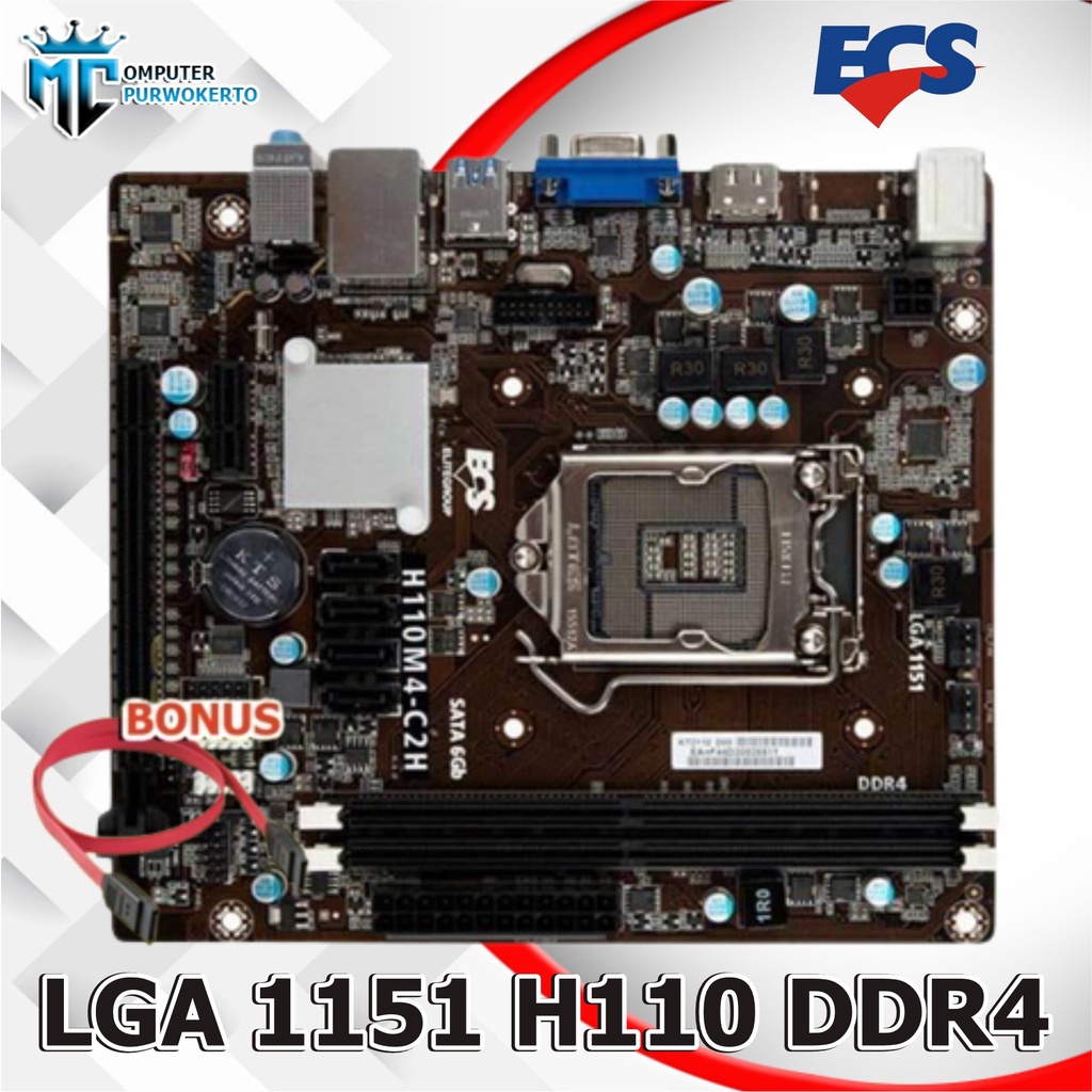 Motherboard H110 DDR4 Soket 1151 Merk Campur