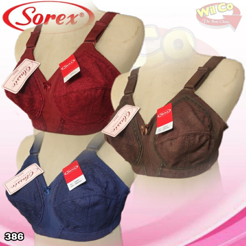 K386 - BRA/BH WANITA CLASSIC SOREX CUP C SIZE 36 - 46  TIGA PENGAIT