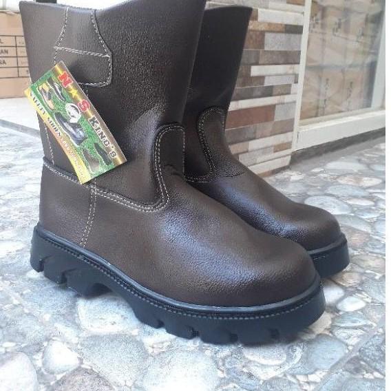 Produk Original [ COD ] Sepatu Boots Proyek Pria Ujung Besi NS King SF.12 -  Safety Boot Kerja Lapan