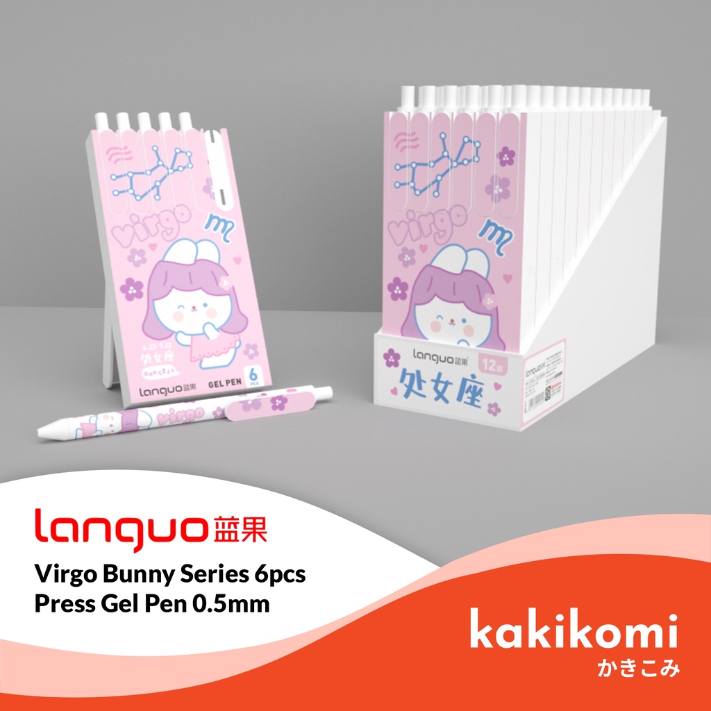 

Pulpen Gel 0.5mm Set 6pcs Languo Zodiac Bunny Virgo Pen Tinta Hitam Pulpen 1 Pack Murah Pulpen Lucu Karakter Zodiak