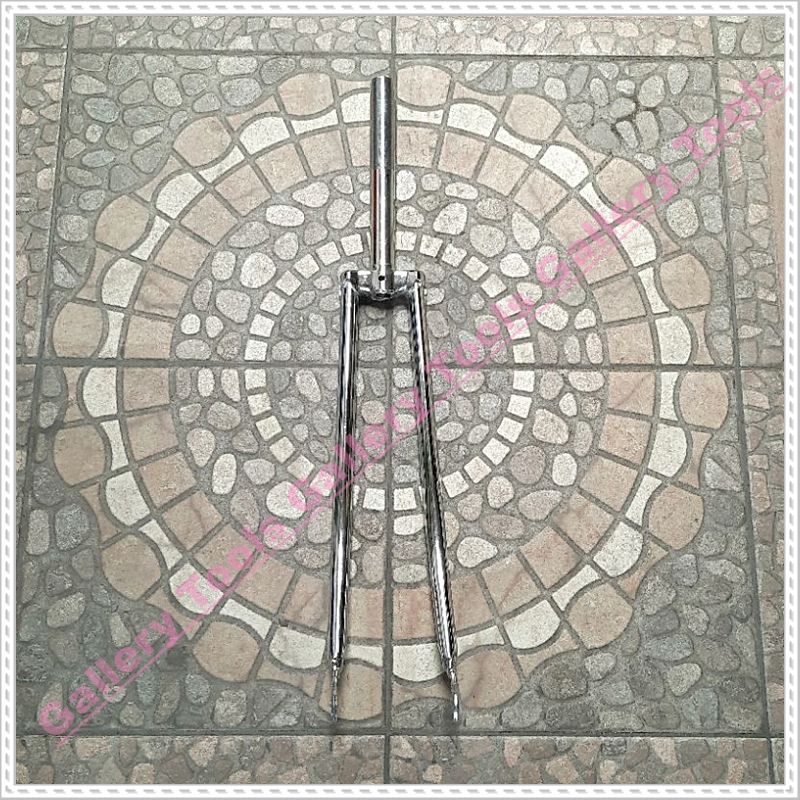 FORK GARPU  BESI 27 BALAP 25.4 WARNA CHROME Sepeda aksesoris sparepart