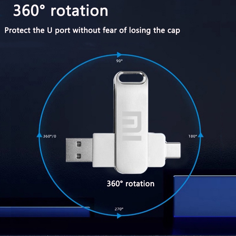 Xiaomi TYPE-C/OTG/USB Three-in-One Flash Drive 8GB 16GB 32GB 64GB 128GB 256GB 512GB USB Memory Stick 1TB 2TB Portable Metal Pen Driver