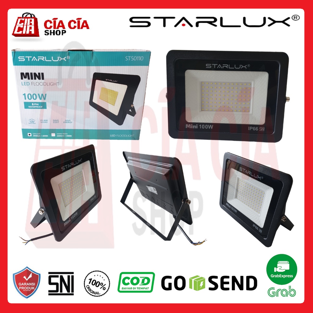 Starlux Lampu Tembak Mini 100 WATT LED Floodlight Mini 100W Lampu Sorot 100 W