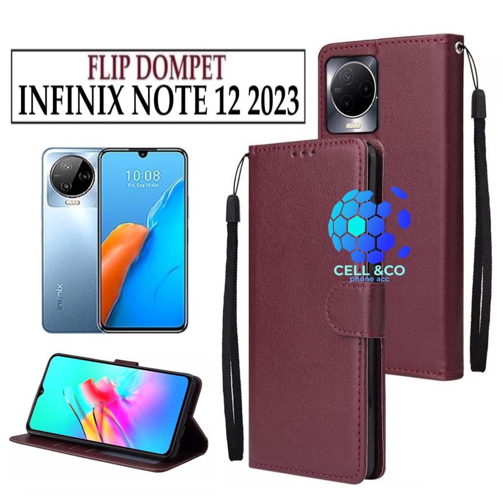 FLIP COVER INFINIX NOTE 12 2023 LEATHER WALLET PREMIUM FLIP CASE BUKA TUTUP KESING HP CASING FLIP CASE WALLET INFINIX NOTE 12 2023