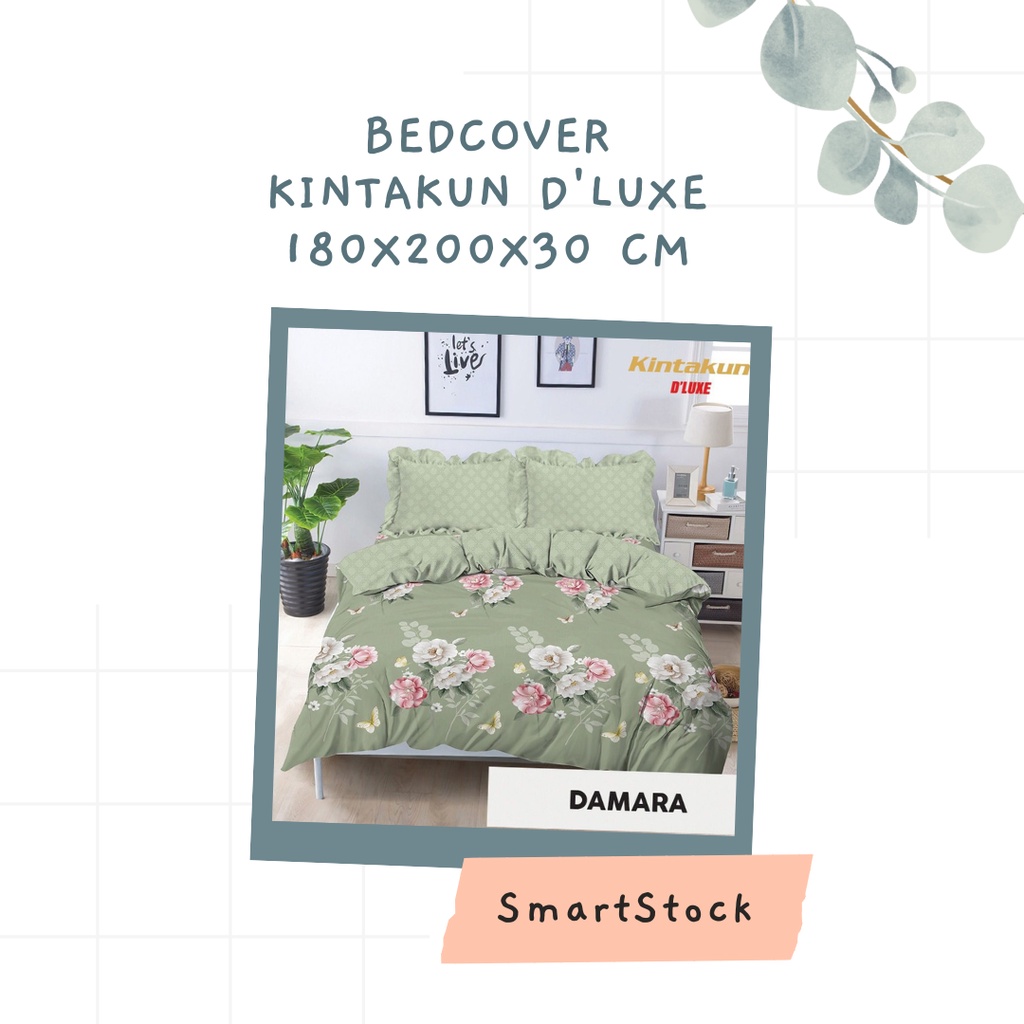 SS Bedcover Set Kintakun D'luxe 180 Tinggi 30 Dluxe 180x200 Deluxe 180X200X30 King Flat Motif