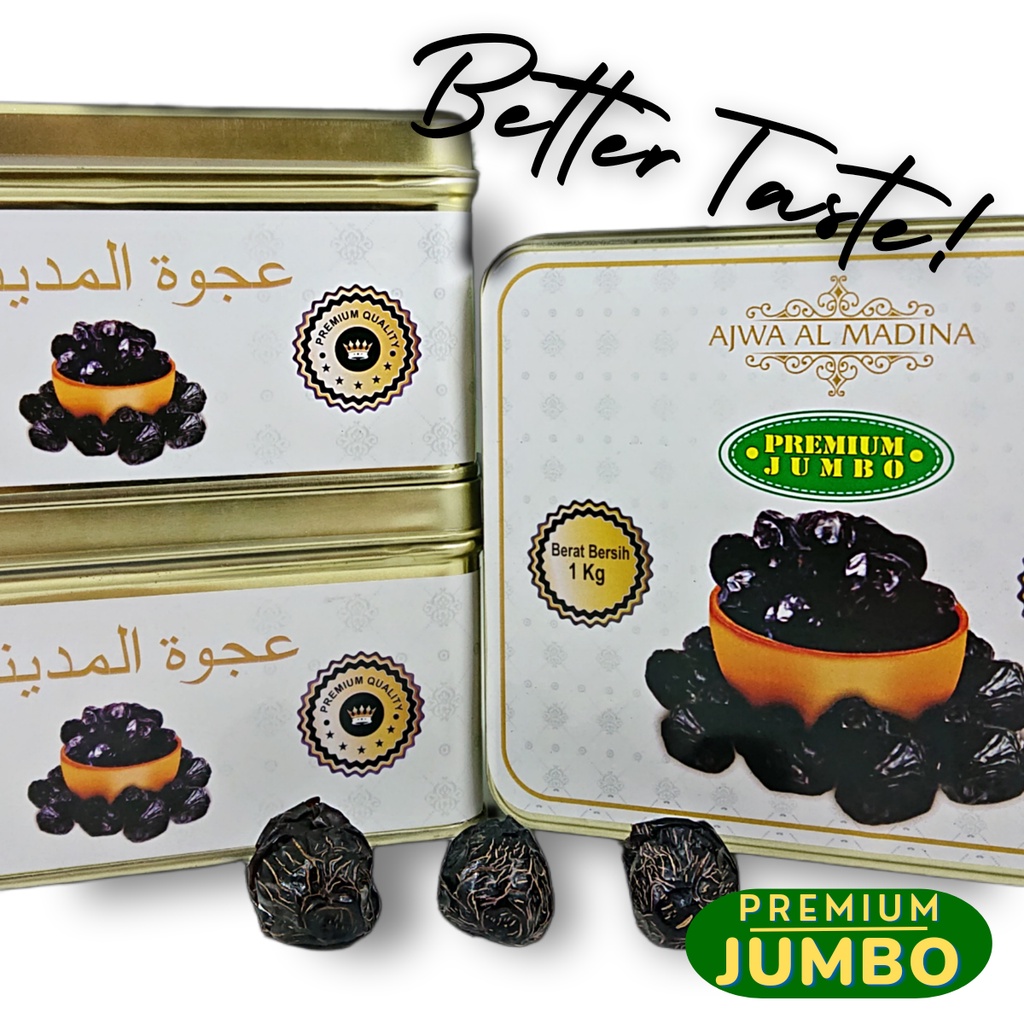 Kurma Ajwa AL Madinah / Kurma Ajwa Kaleng JUMBO PREMIUM BPOM 1 kg ORIGINAL AJWA PREMIUM JUMBO