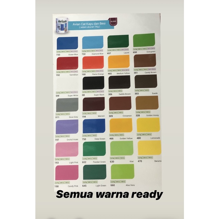 Terlaris Cat Minyak Kecil 100Cc Avian