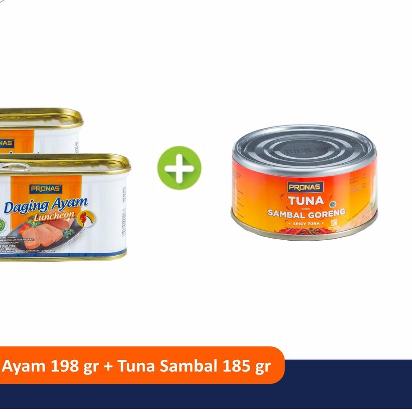 

♬ PRONAS Paket Chiken Luncheon 198g (2pcs) + Tuna Sambal 185g (1pcs) ☊