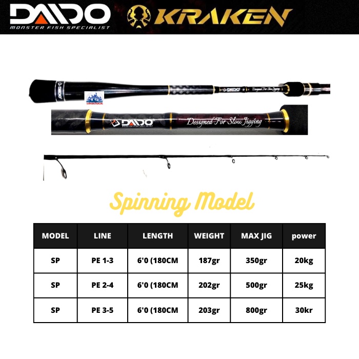 JORAN DAIDO KRAKEN 180 PE 1-3; PE 2-4; PE 3-5 / ROD SPINNING / STICK MANCING MANIA JORAN PANCING LAR