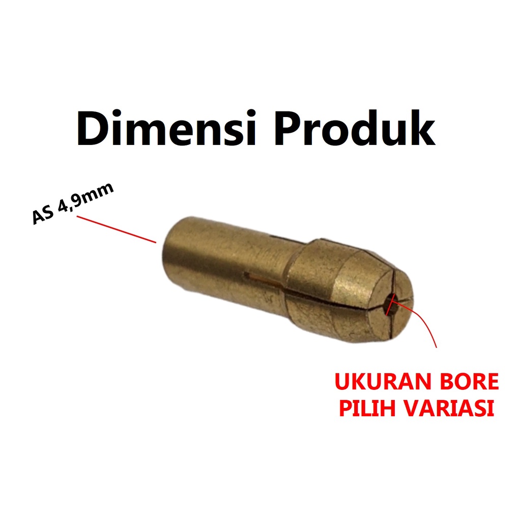 [HAEBOT] Collet 4.8mm M8 Drill Chuck Drill Bit Mini Bor Ukuran 0.5-3.0 mm 1 Pcs Brass Kuningan