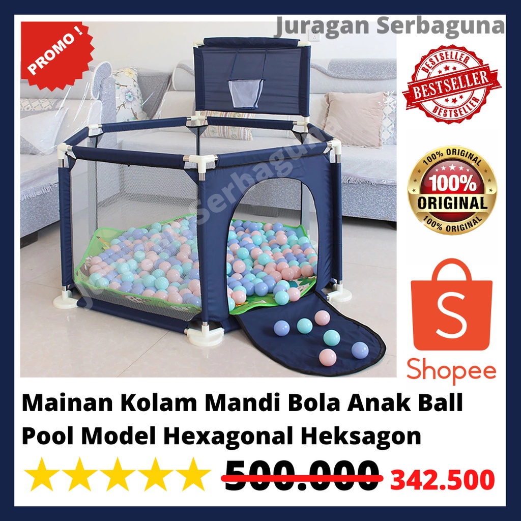 Mainan Kolam Mandi Bola Anak Ball Pool Model Hexagonal Heksagon