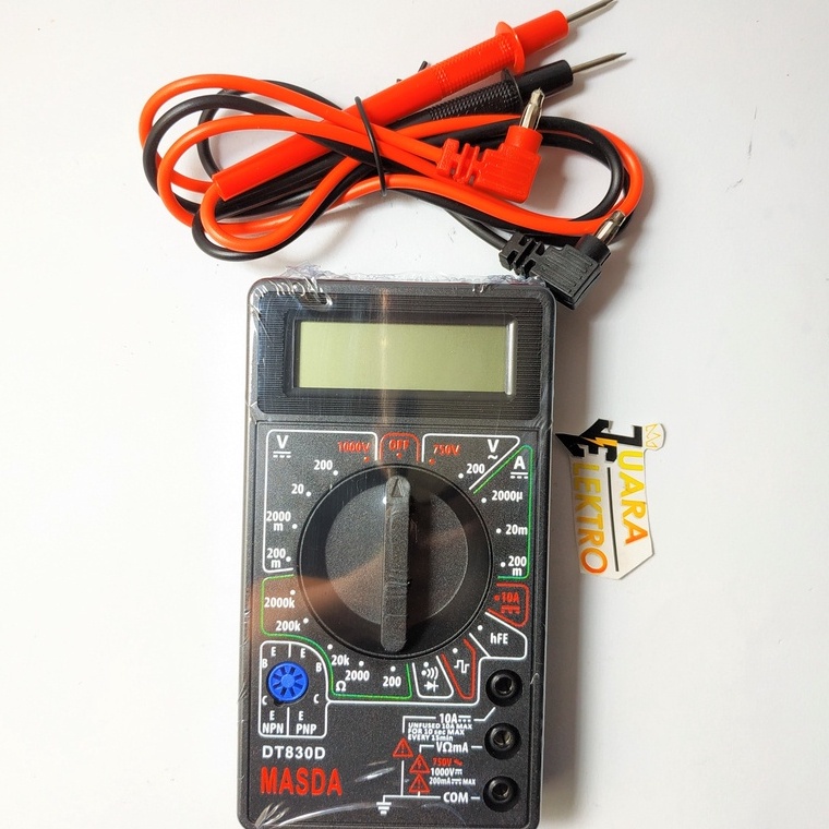 Tester Digital Masda 830 D + Buzzer | Mini Digital Multimeter DT830D Series | Multi Tester Digital Avometer