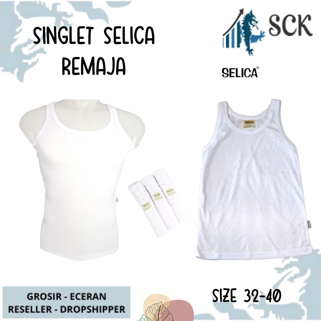 Kaos Dalam SELICA REMAJA PUTIH Polos / Pakaian Dalam Laki-laki  / Singlet Remaja Kaos Putih SELICA Pria - sckmenwear GROSIR