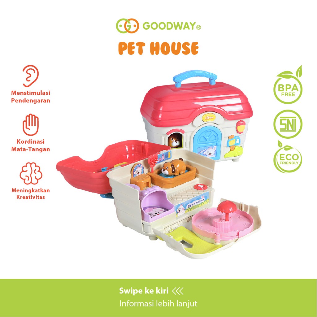 Goodway Pet House / Mainan Edukasi Anak Puzzle Bongkar Pasang Plastik Seri Rumah Funny Blocks Fullcolor